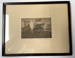 Framed Signed Wallace Nutting Colorized Photo The Cup That Cheers 14.5″ x 11.75″