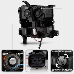 – for [Halogen Model] 2019-2021 Chevy Silverado 1500 Black LED Tube Sequential S