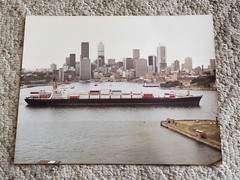 Austral Pioneer Cargo Ship Photo City Skyline 11 x 14 Color Photograph Vintage