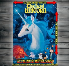 The Last Unicorn 80s Movie Classic Metal Sign Wall Art 14″ x 11″