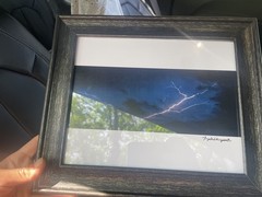 Signed Framed Color Landscape Photograph Lightning Storm Sky Nature Weather