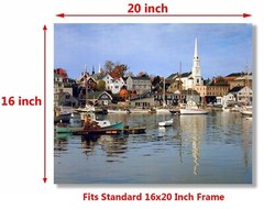 Nautical Sailboat Maine Camden Harbor Seascape Wall Decor Art Print Poster Pi…