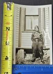 Vintage 1938 – 1942 Lot of 3 Black & White Photos Couple, A Guy & Lady on a Log