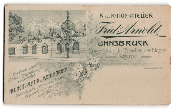 Photograph by Arnold, Innsbruck, Universitätsstr. 15, view Innsbruck, view