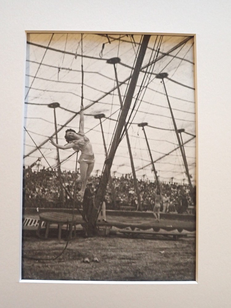 Two 1930s Antique CIRCUS PHOTOS Archivally Mounted & Matted FEMALE ACROBATS Deco