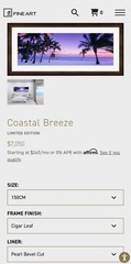 Peter Lik Coastal Breeze Limited Edition 150cm Pearl Framed Photograph COA