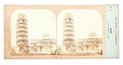 Stereoscopic view, Furne & Tournier, From Genoa to Florence 71, Pisa Tower an…