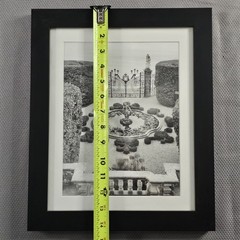 Framed B&W Photo Print Mansion Garden Luxury Real Estate Office 11.8×14.1″ READ⬇