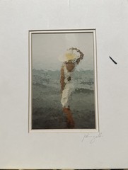 John Galbo Signed Photo Graphics Strong Breeze Depicts Motion Woman Dress Waves