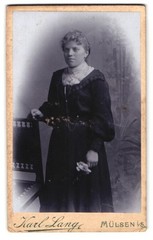 Photograph Karl Lang, Mülsen I. S., Portrait of a Woman with Flowers