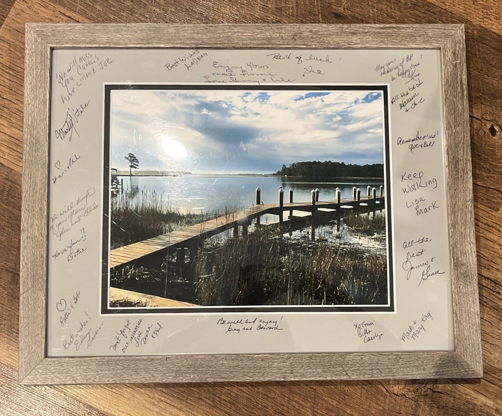 Beach Dock Ocean Picture Nostalgic 15 1/2″ X 13 1/2″ Neighborhood Signatures