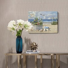 ARTZON Beach Wall Art Decor – Coastal Blue Ocean Seascape Canvas Print, Bi