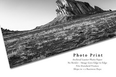 Black and White Shiprock Photo Print | New Mexico Wall Art | Southwestern Pictur