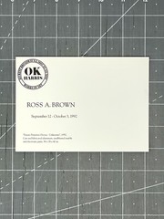 Ross A. Brown Art Show Announcement Card 1992 – OK Harris Gallery NYC