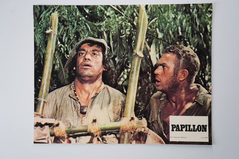 Photo Cinema Lobby Cards Papillon 22X28 Cm 1970 Steve McQueen