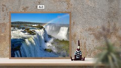 On the Edge of Iguazu Falls, High Resolution Image, Many Formats, TV Art