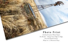 Country Photography Print | Windmill Picture | Oklahoma Wall Art | Farm Decor