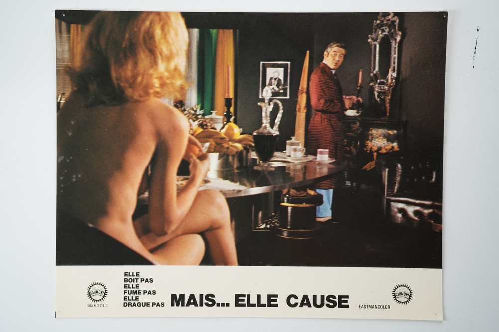 Photo Cinema Lobby Cards Mais Elle Cause 22X28Cm 1970