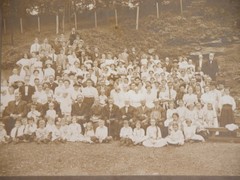 Vtg c.1890s Photograph Huge Family Generations Sepia B&W Portrait