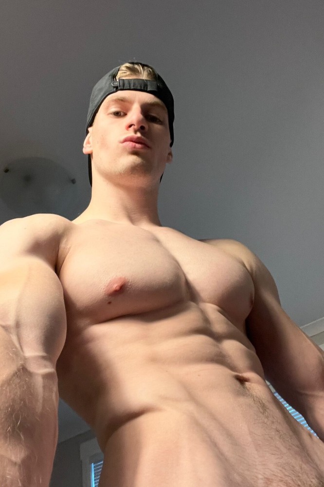 [M148] Male Model Showing Off Body To Viewer Fine Art Hunky Physique