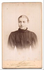 Photograph Fleischmann, Heilbronn, Clarastraße 2, petite young lady in dark