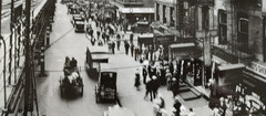 Vintage NYC Photo Sixth Avenue Elevated Train Tracks 50th Street Scene ca 1930s
