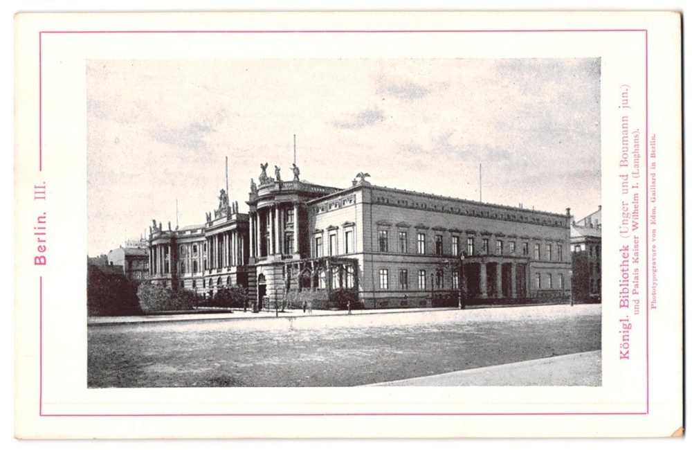 Photography / Light Print Edm. Gaillard, Berlin, view of Berlin, Royal Biblioth