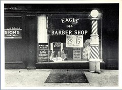 Rudy Burckhardt (1914-1999) Art Announcement Card 1975 – Eagle Barber Shop 1939