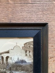 VTG Wood Framed Photo Mission San Juan Capistrano Courtyard, Gardens and Well