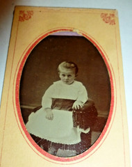 Antique Tin Type Photo Young Girl Child Sitting in a Chair