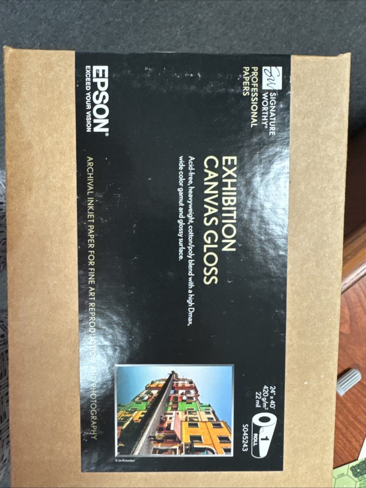 Epson Archival inkjet paper for fine art, Exhibition Canvas Gloss, 24”x40′,22mil