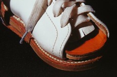 1993 Janet Biggs «One» Cibachrome Photograph Leg Brace Still Life Steel Frame