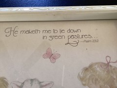 Precious Moments Spiritual Picture in Plastic Frame Psalm 23:2