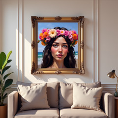 Digital Image Beautiful Female Wall Art Background Desktop Art Floral