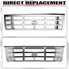 Front Grille Grill Compatible with 1992-1997 Ford Bronco F-150 F-250 HD F-350 Bu