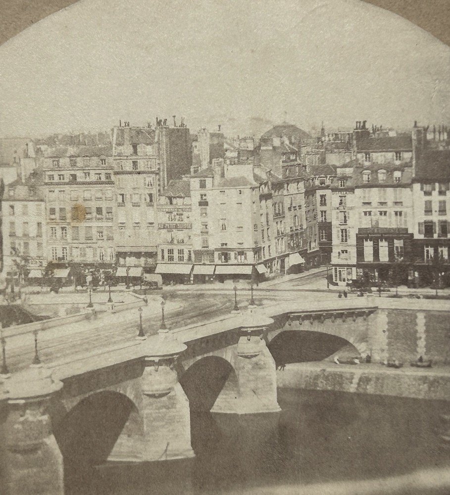 Paris Disappeared Quarter Samaritaine c1858 Stereo Photo Vintage Albumine