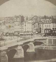 Paris Disappeared Quarter Samaritaine c1858 Stereo Photo Vintage Albumine