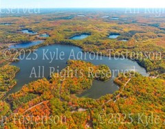 Birch Lake, Harshaw, Oneida County, Wisconsin Overhead Photo. Frame Optional.
