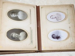 Antique Photo Album for Cabinet Cards, Family and Soldiers, c.1900