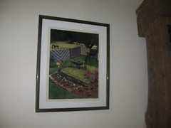 Framed Art Photograph Amish Quilts Hanging in Lancaster Farm Yard 16.5″x13.5″