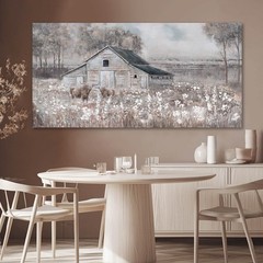 SDYA Landscape Canvas Wall Art Animal Photo Prints White and Brown Wall Hangi…