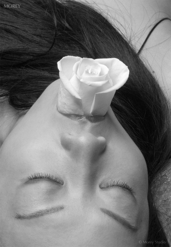 TigerLily 3764BW Woman & Rose Fine Art photo hand-signed by Craig Morey