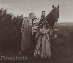 c.1900/72 Photo Gravure NATIVE AMERICAN INDIAN Cayuse Woman Horse EDWARD CURTIS