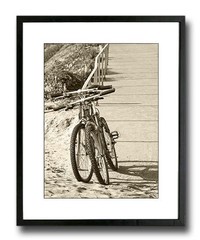 Two Bikes On The Beach In Sepia 12″ x 16″ Fine Art Print