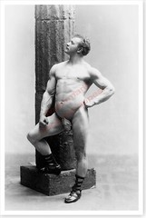 Bodybuilder Eugene Sandow Nude Fig Leaf Beefcake Silver Halide Photo