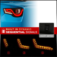 LED Streak Tail Lights Pair for FRS BRZ (Black)
