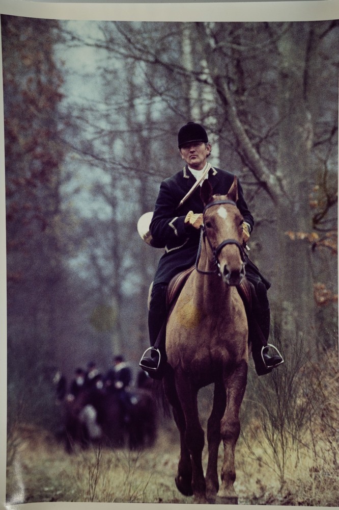 Vintage Analog Photo France Hunting Foxhunting Horse 24X30Cm 1970