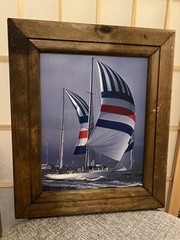 Photograph Boating Sailing Framed Wood 13.5 x 11” Sydney Hobart Yacht Race 13751