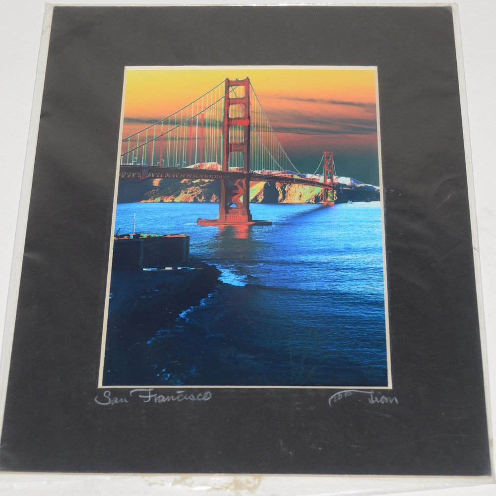 WOW Nice Signed Artist Golden Gate Bridge San Francisco CA Photograph Rare