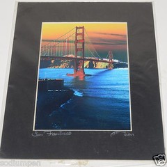 WOW Nice Signed Artist Golden Gate Bridge San Francisco CA Photograph Rare